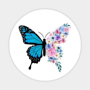 butterfly and flowers Magnet